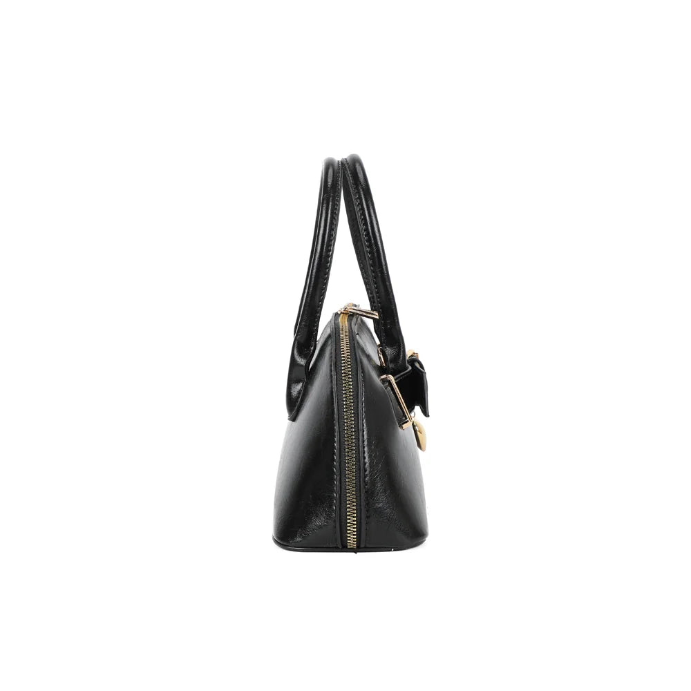 Profil du Cintura noir : forme compacte de 10 cm de profondeur, zip qui suit le haut du sac – réf. KJ-62072