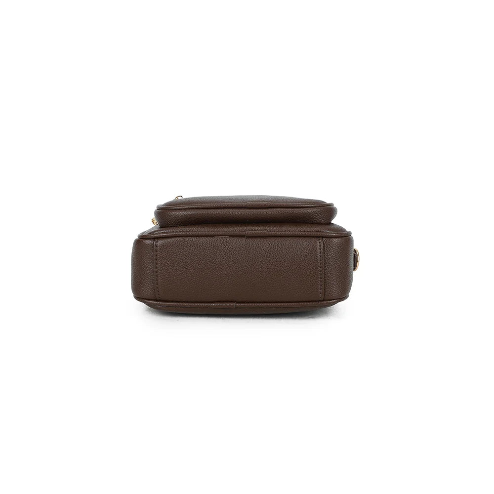 Dessous du City Move café, simili cuir grainé aux coutures nettes – réf. A-9163