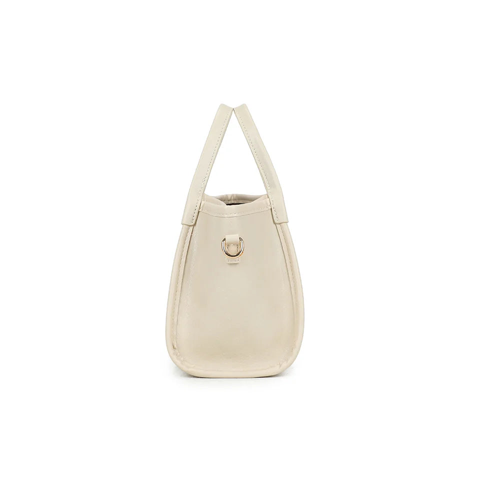 Profil du City Pop beige : 9 cm de profondeur et anneau doré pour la bandoulière – réf. R-2035