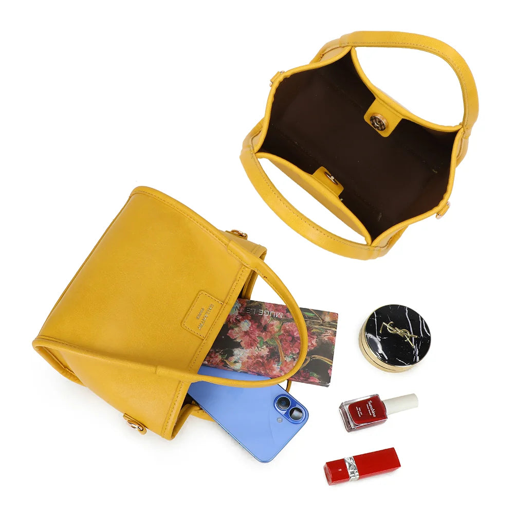 Intérieur du City Pop jaune : compartiment principal pour téléphone et petits essentiels – réf. R-2035