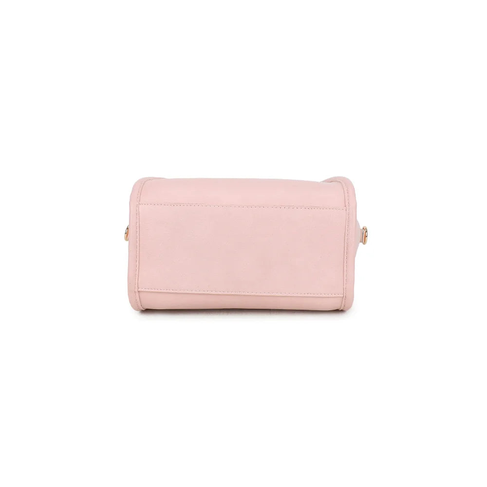 Dessous du City Pop rose : la base du sac vue d’en bas, ton sur ton – réf. R-2035