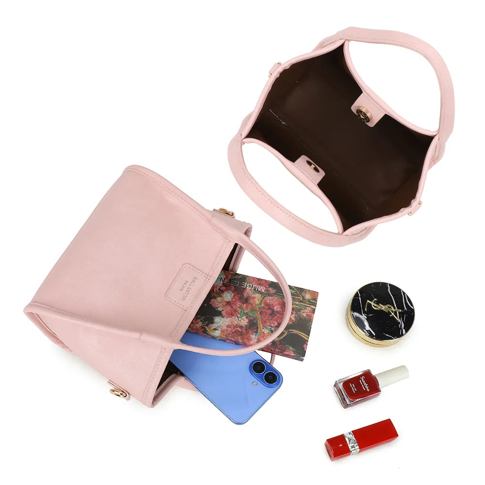 Intérieur du City Pop rose : compartiment principal pour téléphone et petits essentiels – réf. R-2035