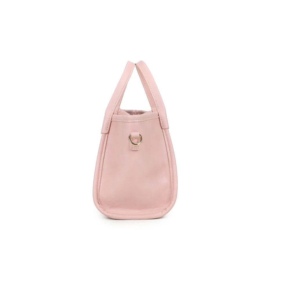 Profil du City Pop rose : 9 cm de profondeur et anneau doré pour la bandoulière – réf. R-2035