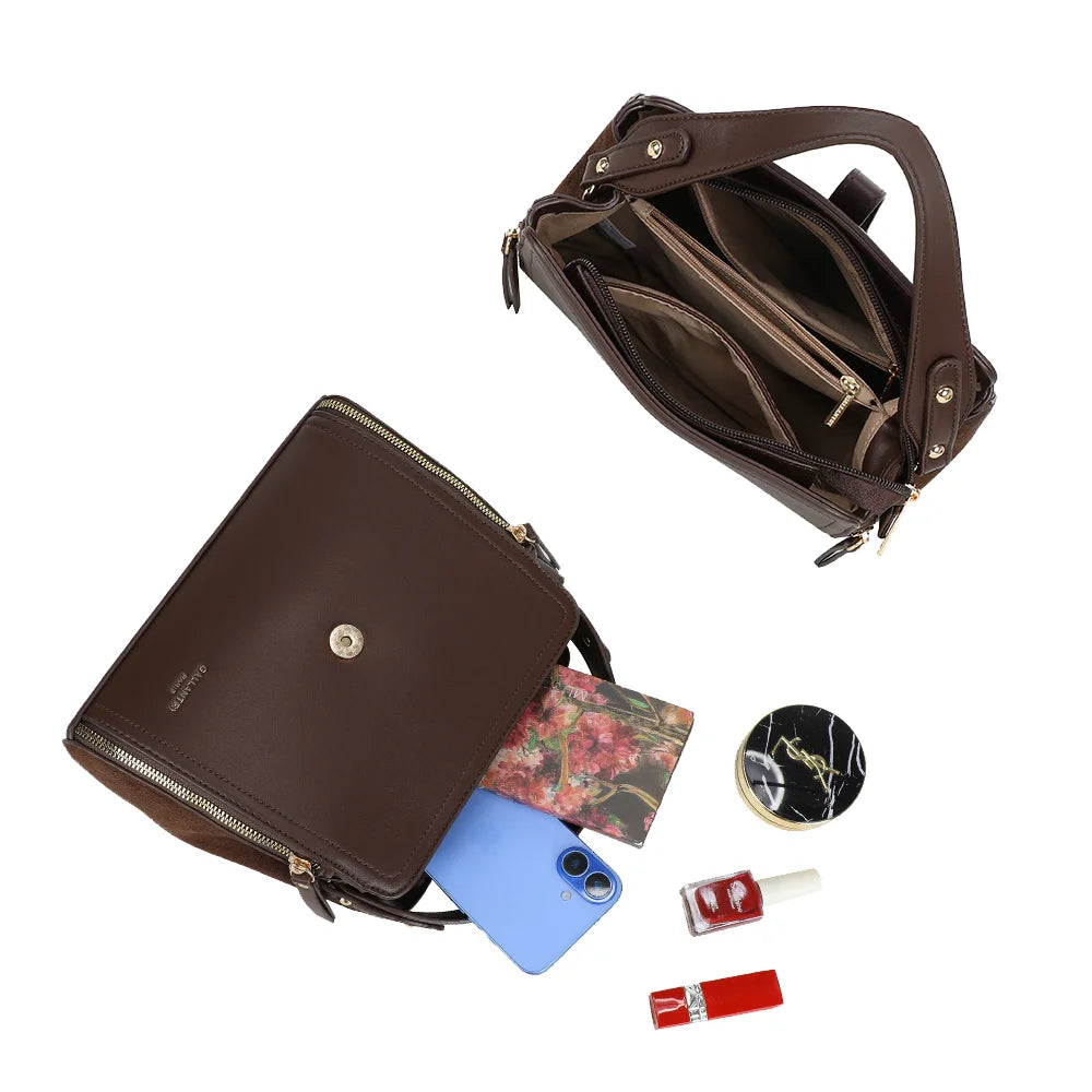 Intérieur du City Square café : plusieurs compartiments et poche zippée pour ranger vos essentiels – réf. R-2040