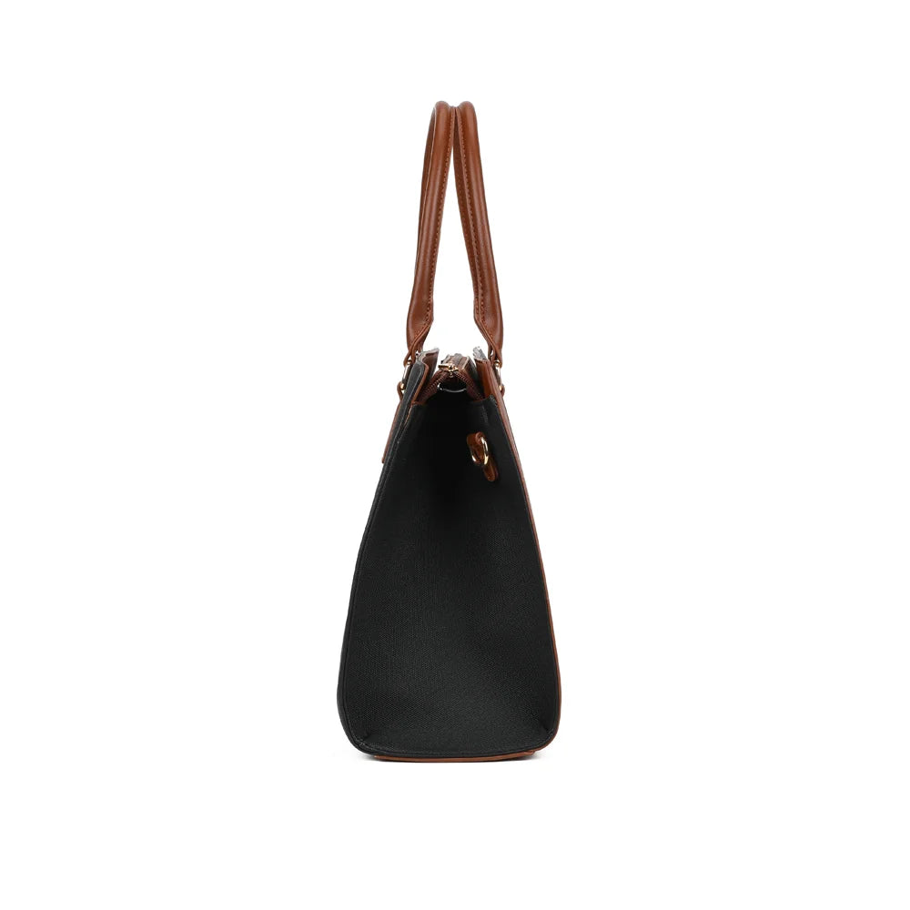 Profil du Clara Duo noir : 15 cm de profondeur et côtés bordés de finitions marron