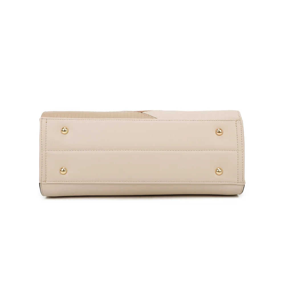 Dessous du sac Cléo beige, base plate et nette qui garde au sac une silhouette bien structurée – réf. R-1501-4