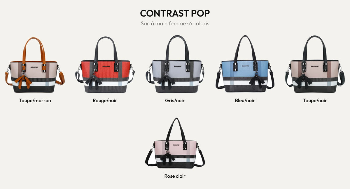 Le sac à main Contrast Pop dans ses 6 coloris – Gallantry Paris – réf. M-9329-17