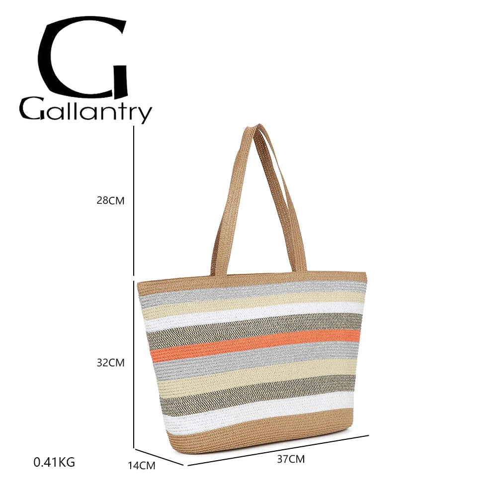 Dimensions du Côte Sauvage arc-en-ciel : 37 × 14 × 32 cm, anses de 28 cm, poids de 0,41 kg – réf. HC-28001