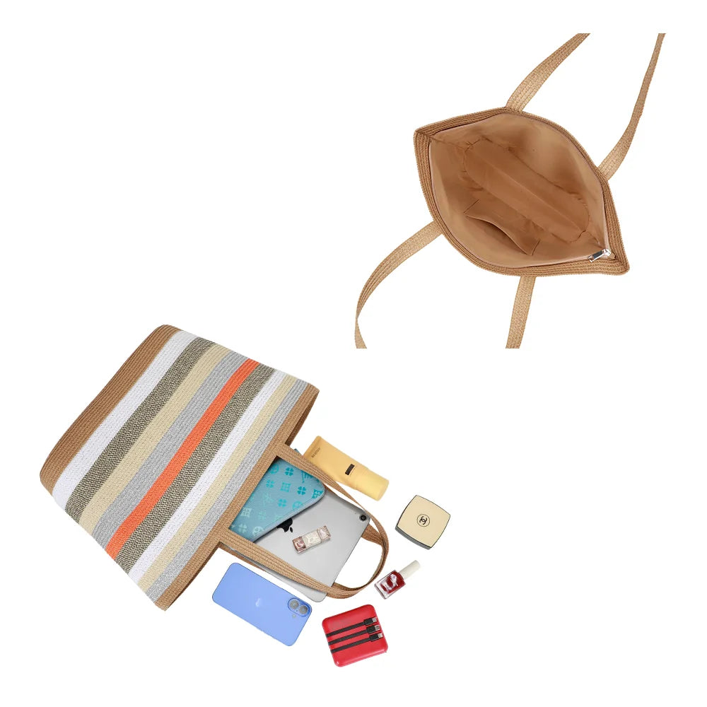 Intérieur du Côte Sauvage arc-en-ciel : fermeture zippée et poche intérieure pratique – réf. HC-28001