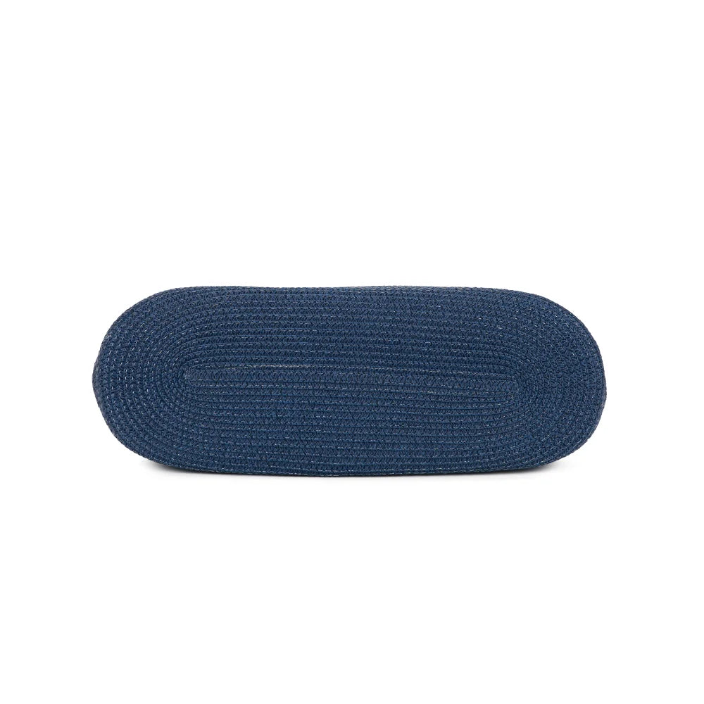 Dessous du cabas Côte Sauvage bleu, en matériau tressé effet paille – réf. HC-28001