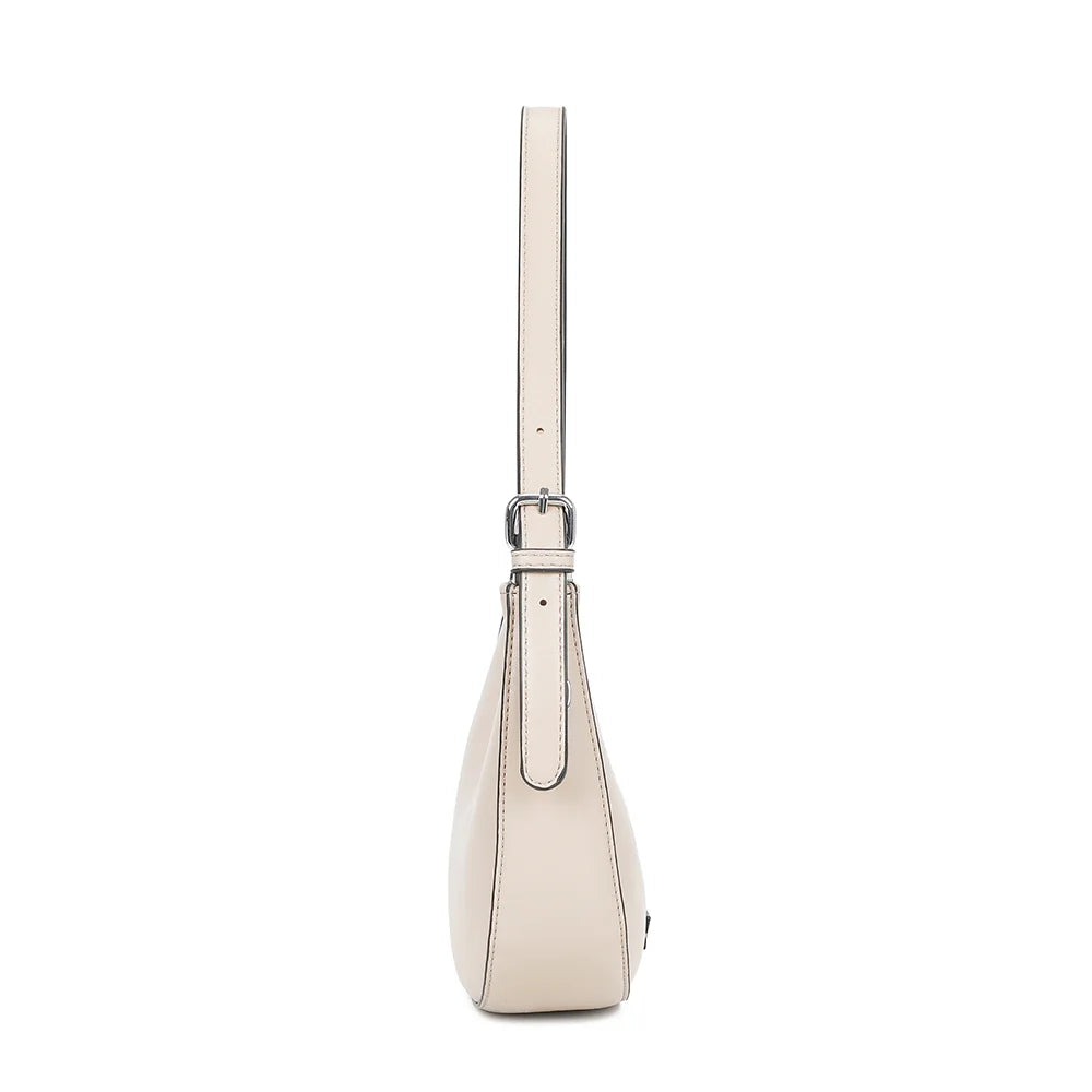 Profil du Cyra beige : 7 cm de profondeur pour un format compact qui se glisse sous le bras – réf. HJ-1768