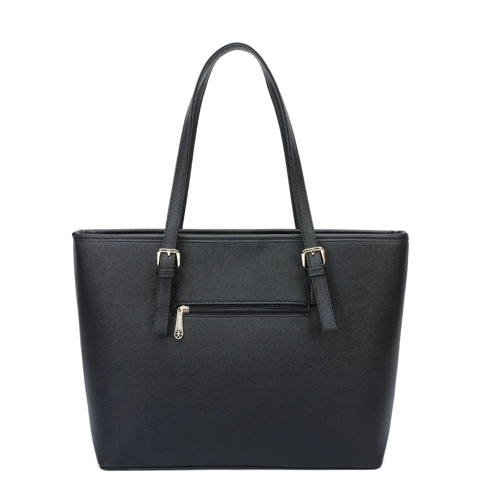 Dos du sac cabas Déjà-vu blanc avec sa poche zippée – réf. G-9227-9