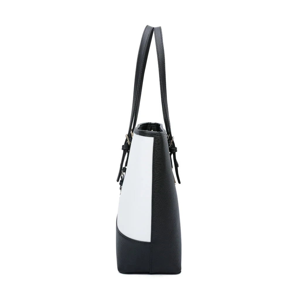 Sac cabas Déjà-vu blanc de profil, forme tote à base large – réf. G-9227-9