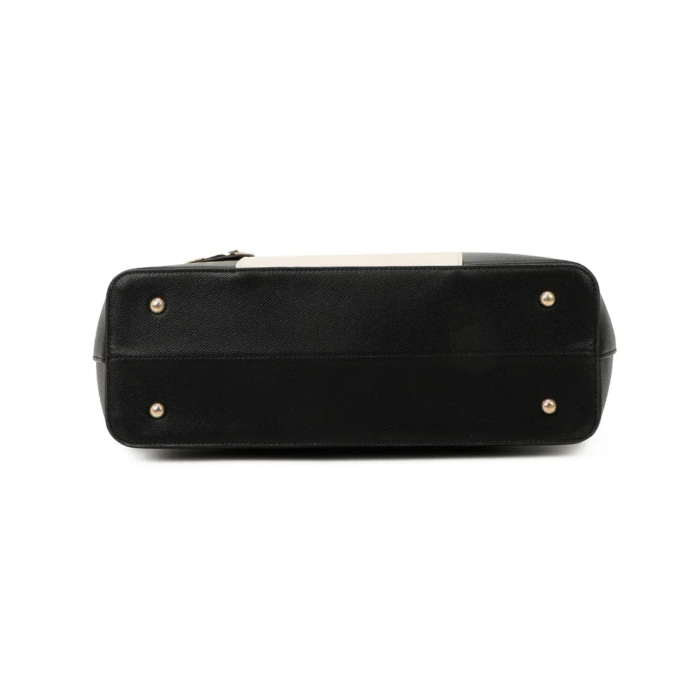 Dessous du sac cabas Déjà-vu noir/beige – réf. G-9227-9