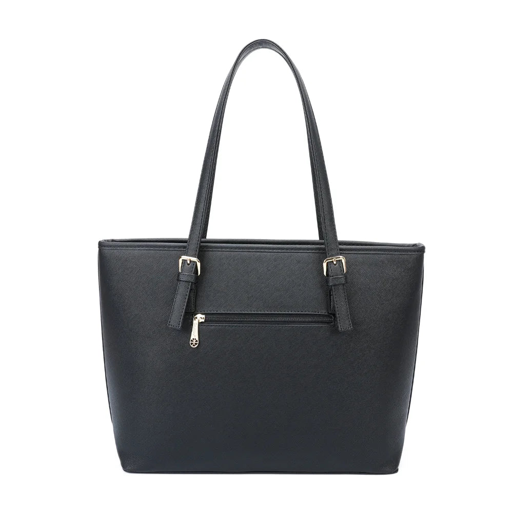 Dos du sac cabas Déjà-vu noir avec sa poche zippée – réf. G-9227-9