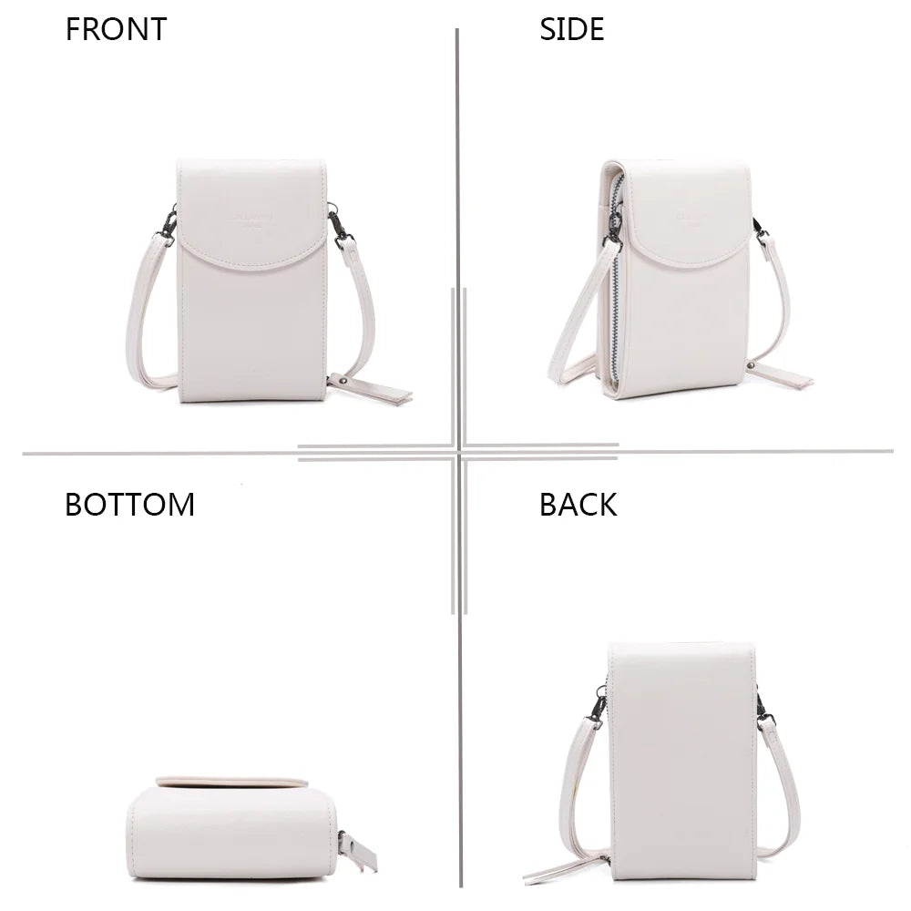 Délicate beige sous quatre angles : face, côté zippé, dessous et dos pour découvrir chaque détail – réf. L-86011