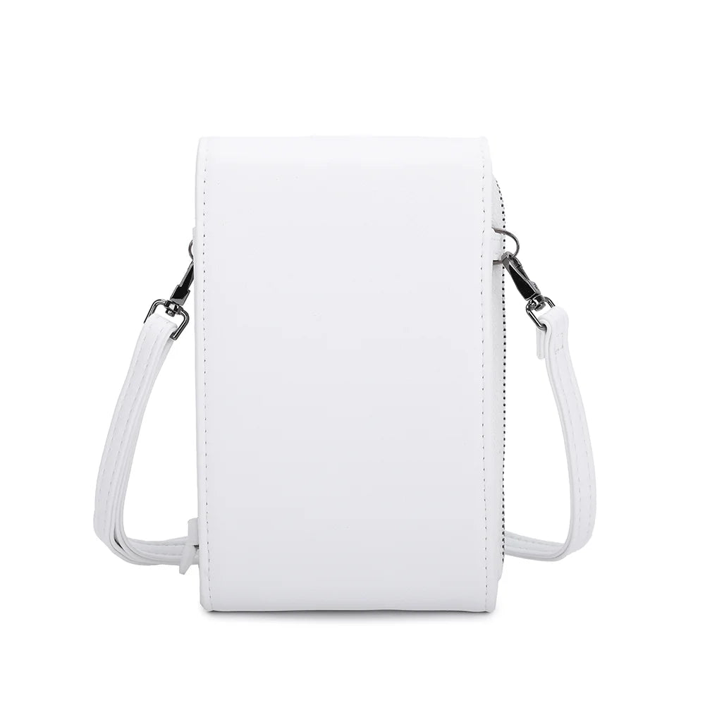 Dos du Délicate blanc, ligne rectangulaire épurée en simili cuir à grain fin et surpiqûres ton sur ton – réf. L-86011