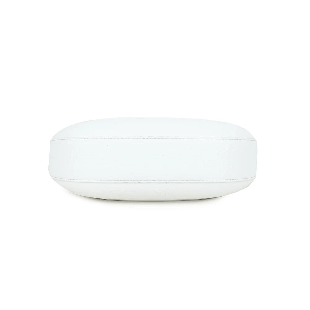 Dessous du Dolce Luna blanc, base structurée qui garde la forme demi-lune du sac – réf. HS-43001