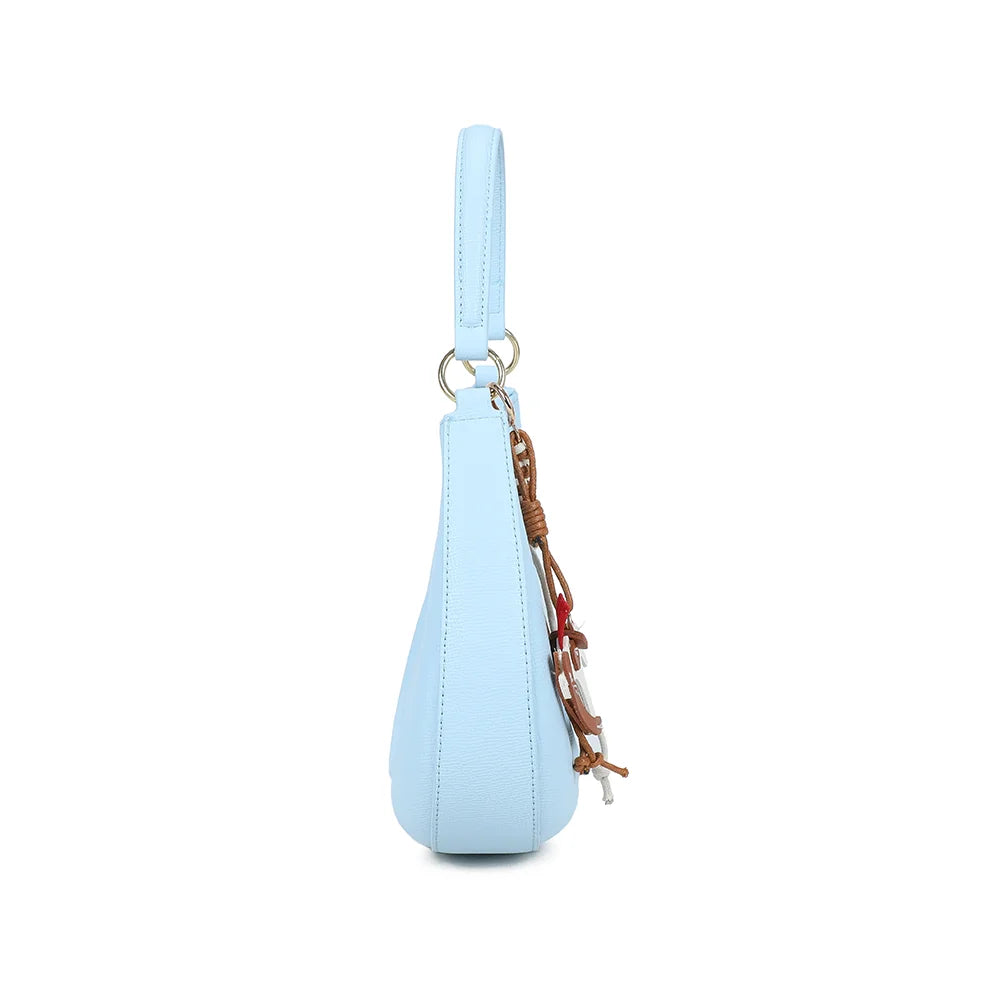 Profil du Dolce Luna bleu clair : format fin de 6 cm de profondeur et zip doré – réf. HS-43001