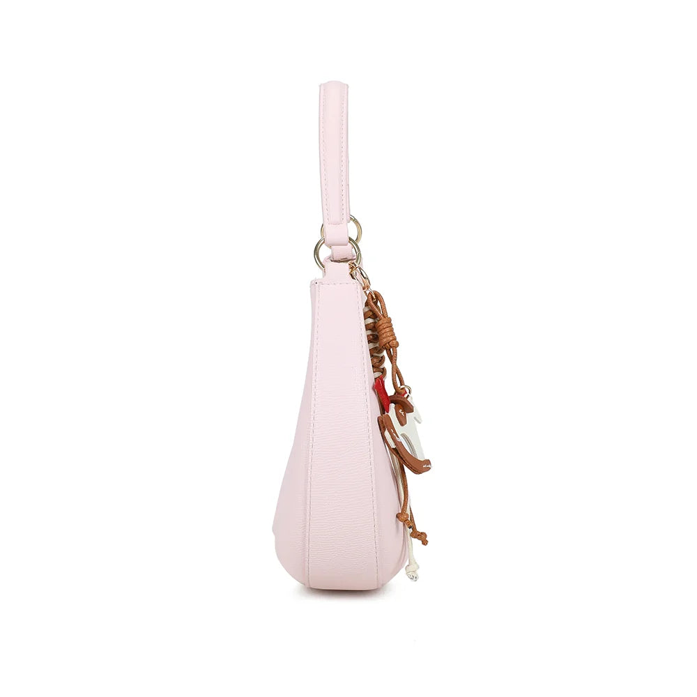 Profil du Dolce Luna rose : format fin de 6 cm de profondeur et zip doré – réf. HS-43001