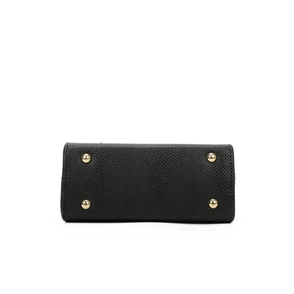 Dessous de l’Éclat Moderne noir : base plate et rectangulaire posée sur de petits pieds dorés – réf. HY-5422
