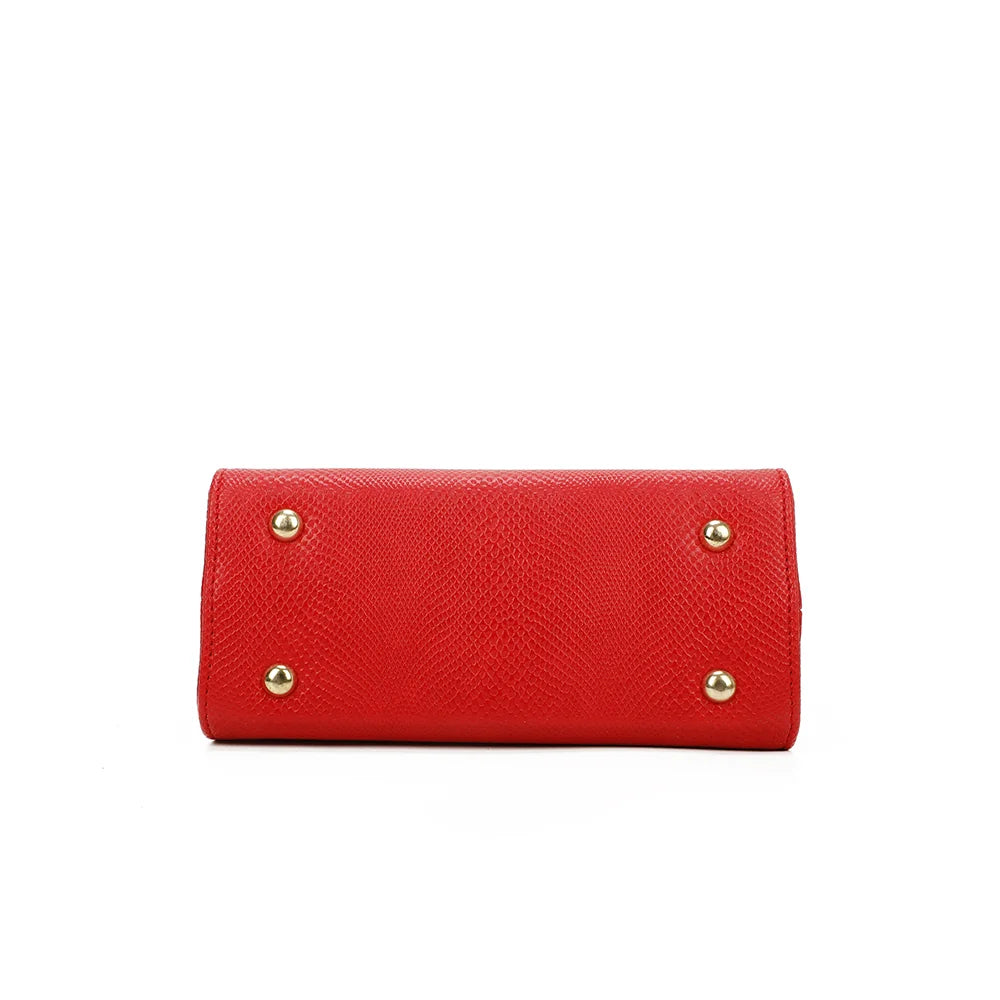Dessous de l’Éclat Moderne rouge : base plate et rectangulaire posée sur de petits pieds dorés – réf. HY-5422
