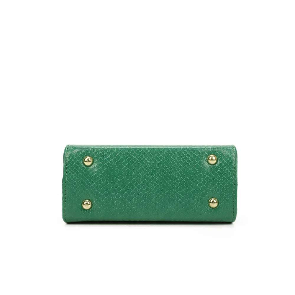 Dessous de l’Éclat Moderne vert : base plate et rectangulaire posée sur de petits pieds dorés – réf. HY-5422