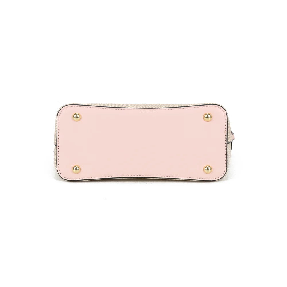 Dessous du sac Eden rose avec ses pieds de protection pour le poser sans souci – réf. DQ-8714-1