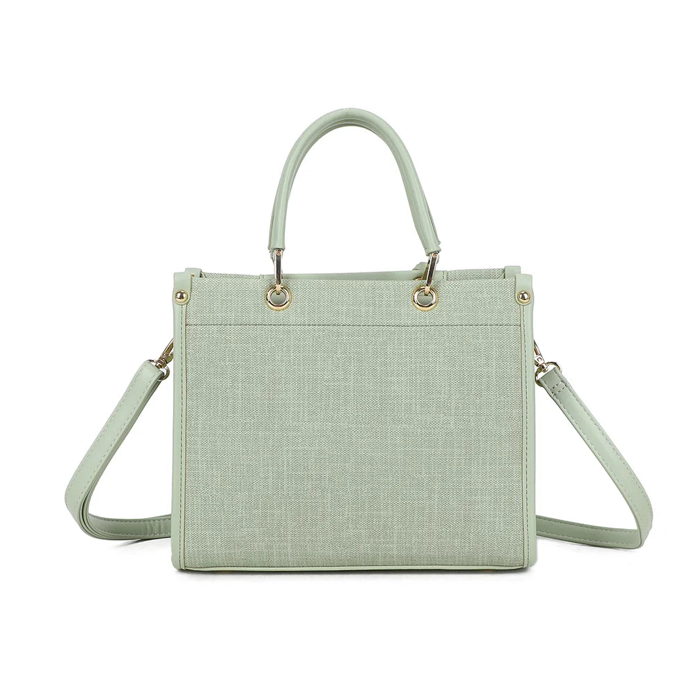 Dos de l’Églantine vert clair : surface texturée effet lin et bordures lisses assorties – réf. R-2036