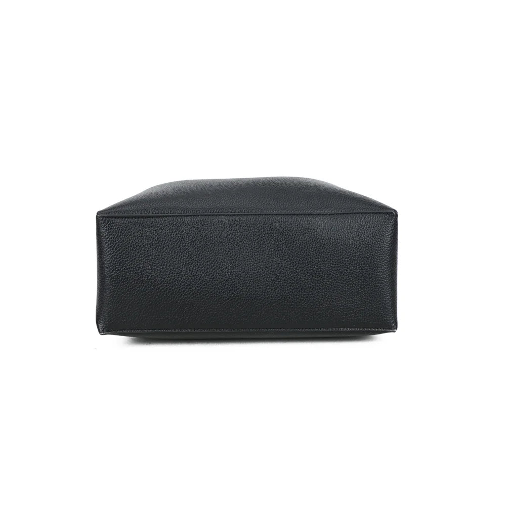 Dessous de l’Élégance Daily noir, base rectangulaire de 32 × 13 cm en simili cuir grainé – réf. DQ-8731