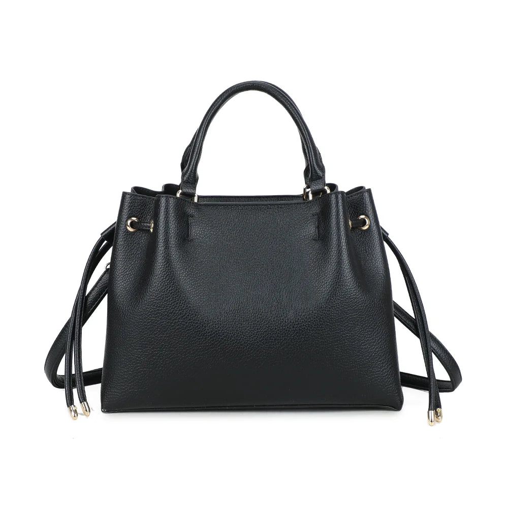 Dos de l’Élégance Daily noir, simili cuir grainé et anses doubles pour un porté main confortable – réf. DQ-8731