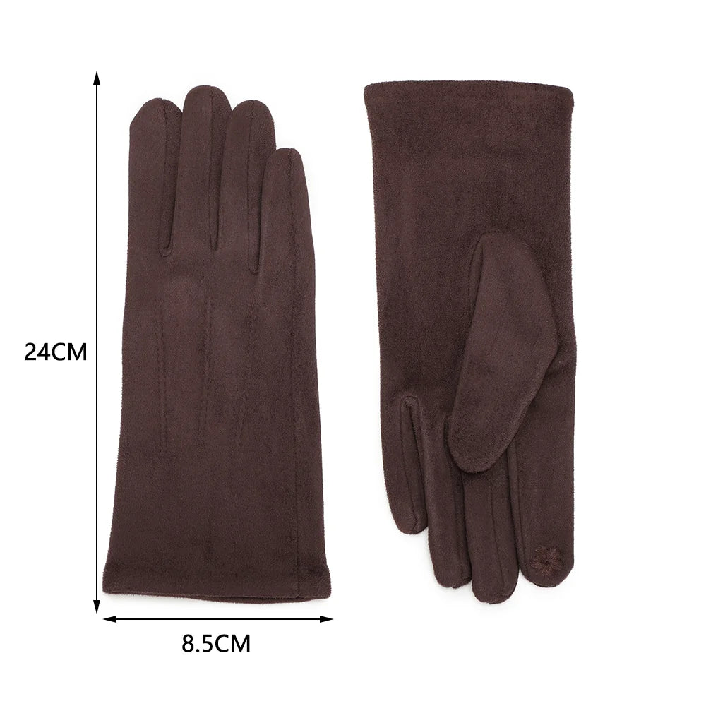 Élégance Velours café : gants taille unique de 24 cm de longueur et 8,5 cm de largeur – réf. HZ-77001