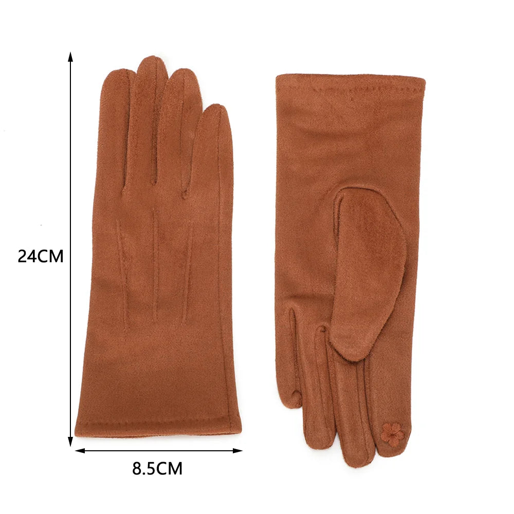 Élégance Velours marron : gants taille unique de 24 cm de longueur et 8,5 cm de largeur – réf. HZ-77001