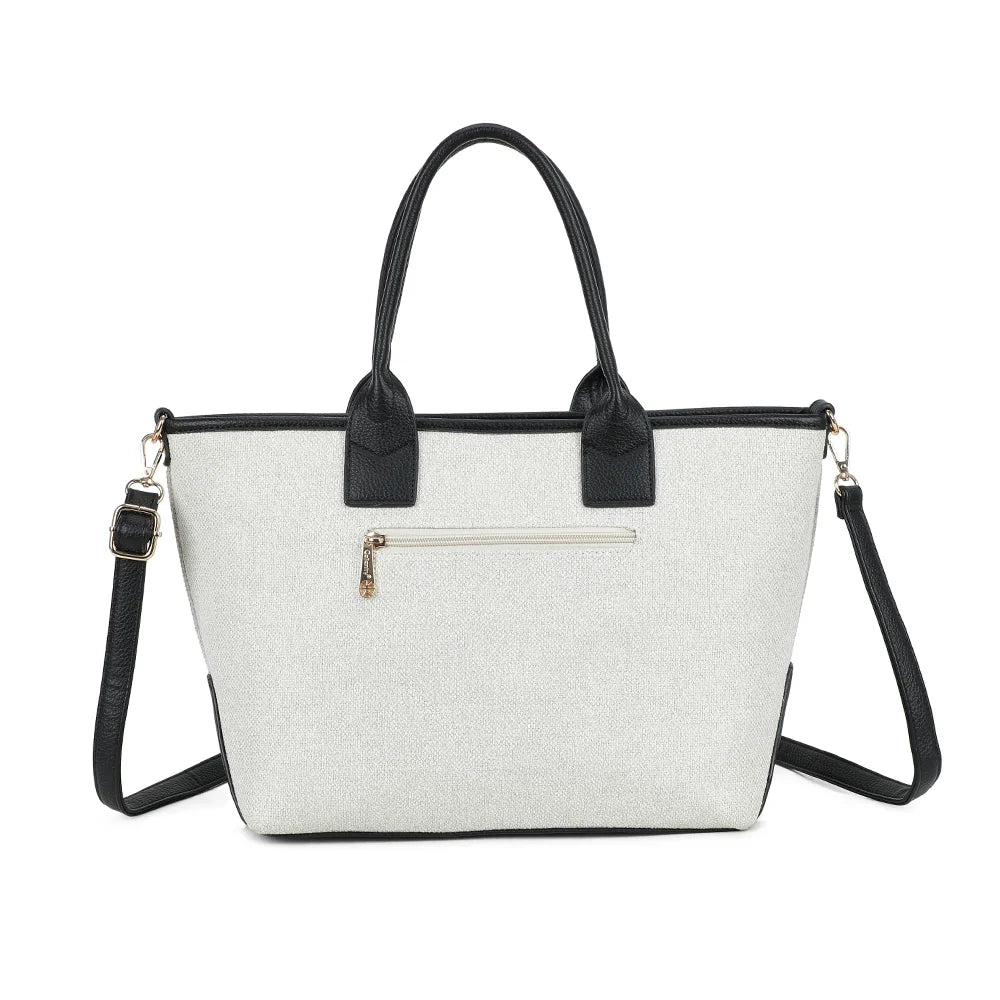 Dos du sac Éléna beige/noir, ligne épurée et finitions bicolores soignées – réf. JC-53008