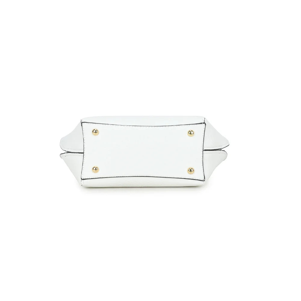 Dessous du sac Élora blanc, base structurée en simili cuir grainé – réf. M-9382-1