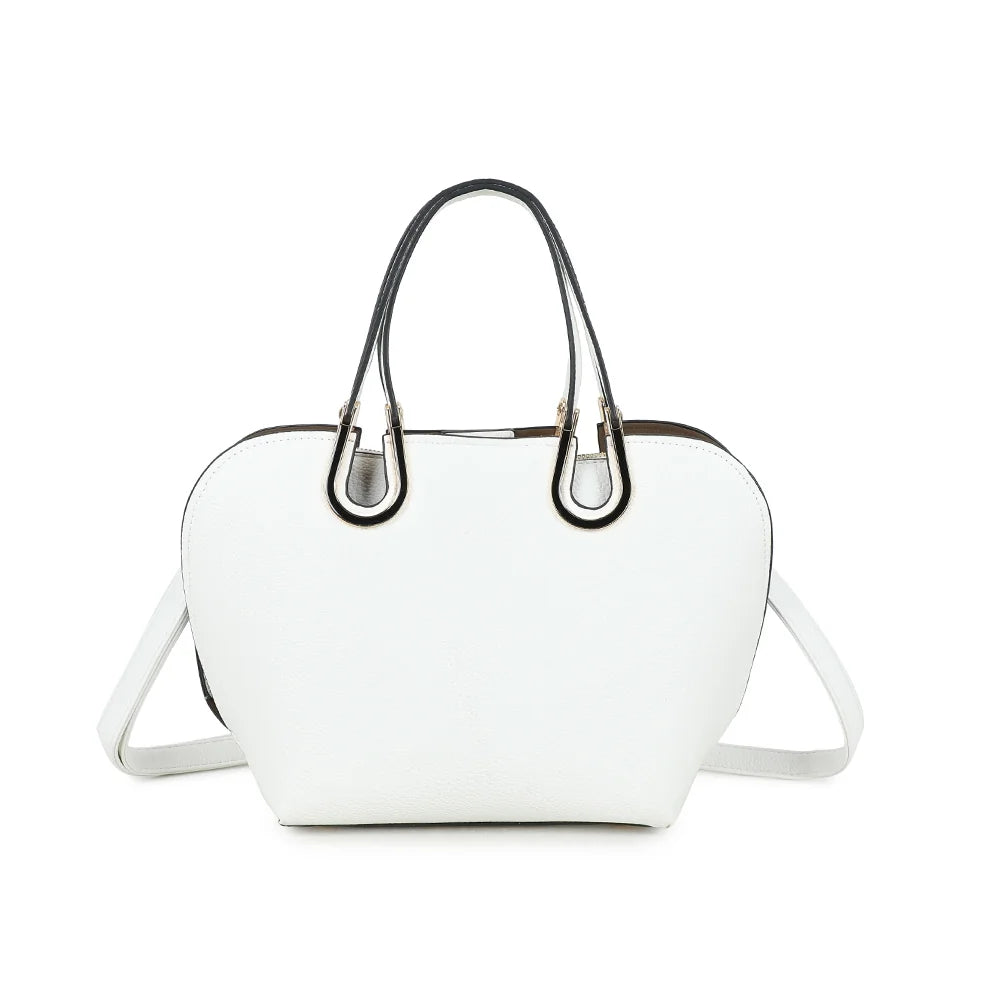Dos du sac Élora blanc, simili cuir grainé uni et ligne arrondie – réf. M-9382-1