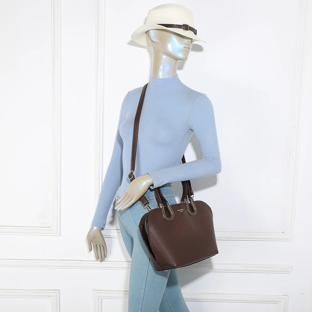Sac à main femme Élora café porté à la main, doubles anses fines – réf. M-9382-1
