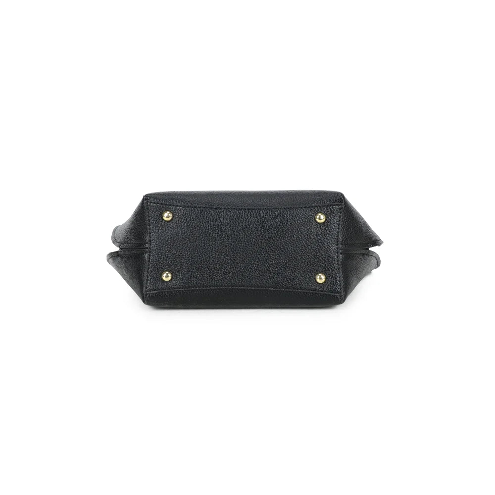 Dessous du sac Élora noir, base structurée en simili cuir grainé – réf. M-9382-1