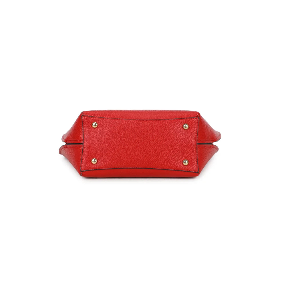 Dessous du sac Élora rouge, base structurée en simili cuir grainé – réf. M-9382-1