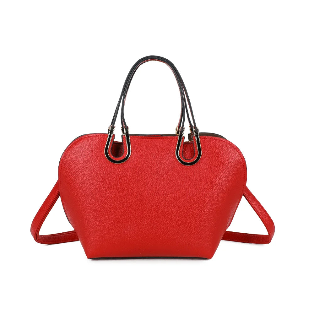 Dos du sac Élora rouge, simili cuir grainé uni et ligne arrondie – réf. M-9382-1