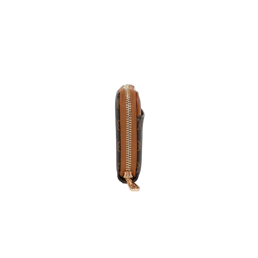 Profil de l’Élysée Zip marron : format plat de 2,5 cm d’épaisseur, facile à glisser dans un sac