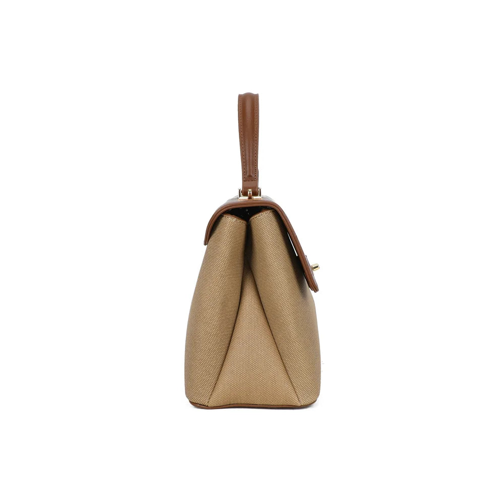 Éméria marron de profil : 12 cm de profondeur pour une silhouette nette et structurée – réf. R-1998-1