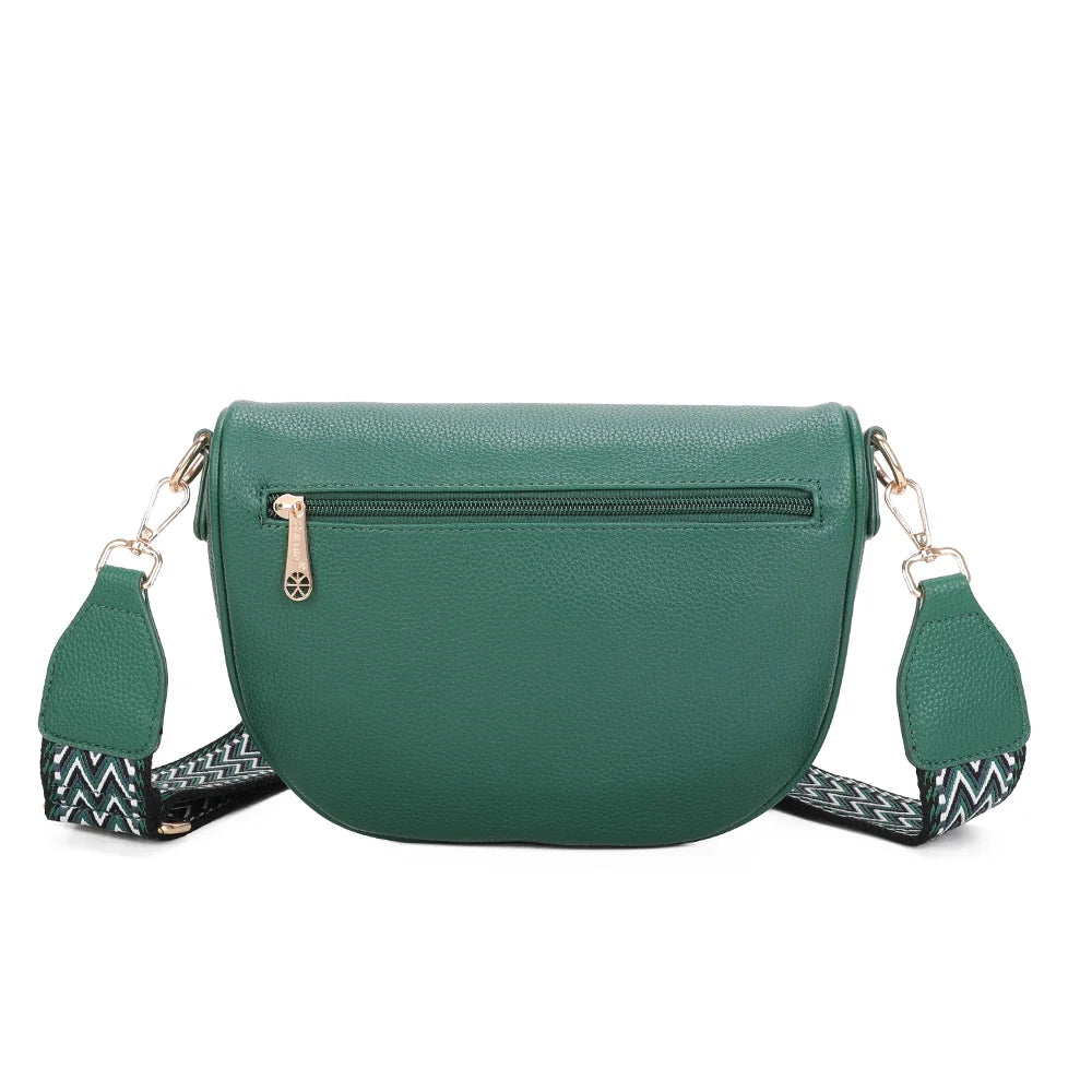Dos de l’Essentiel vert foncé : forme arrondie et simili cuir grainé au toucher doux – réf. Z-83051
