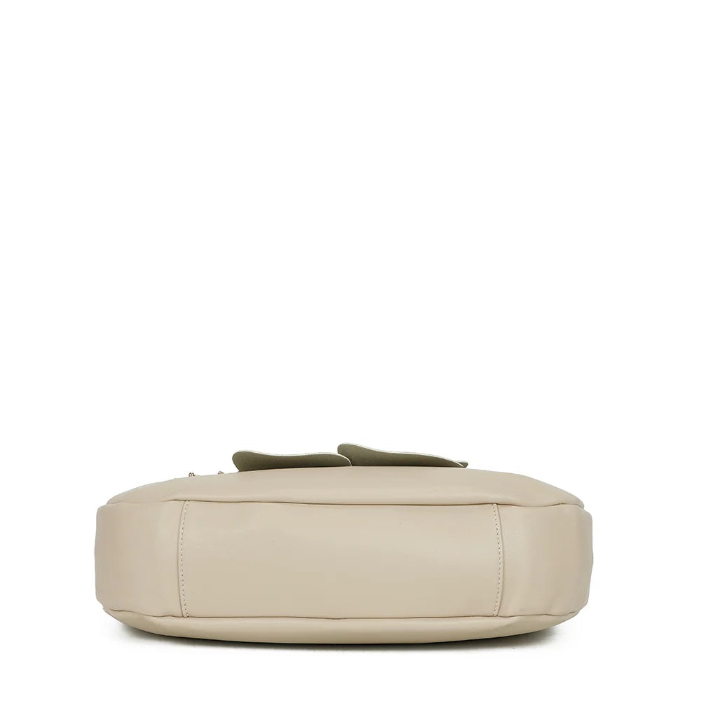 Dessous du Fleur de Lune beige, forme arrondie en synthétique à la texture lisse – réf. G-7494