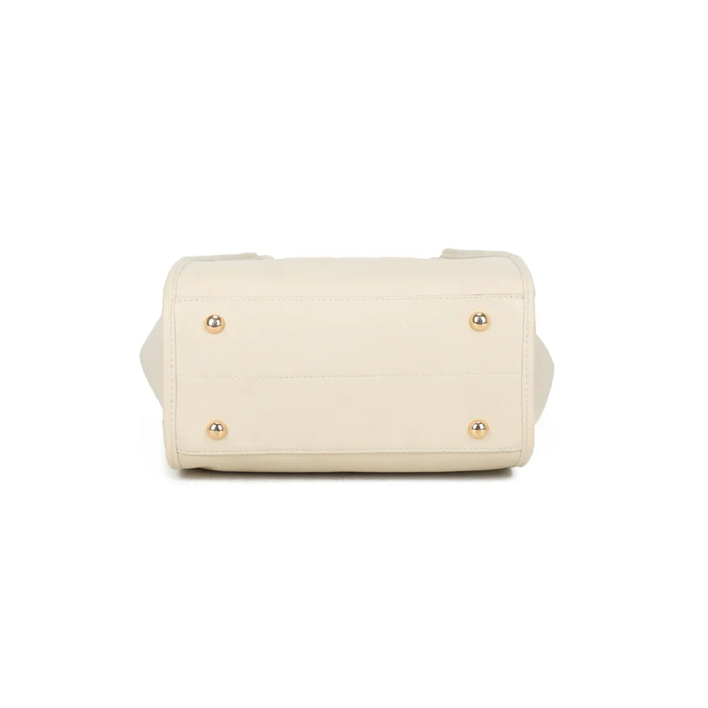 Dessous du Florence beige, posé sur de petits pieds métalliques dorés qui protègent la base – réf. A-9455-1