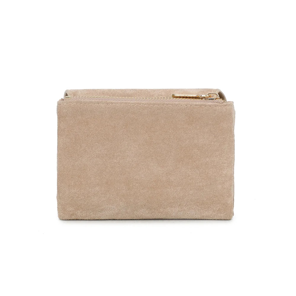 Dos du portefeuille Florina taupe, surface effet suédine unie au toucher doux et velouté – réf. SF-69055