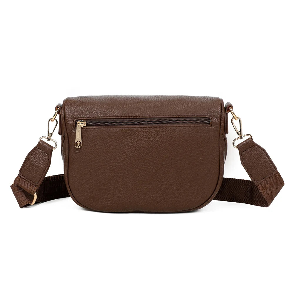 Dos du Glamour café, simili cuir grainé et attaches de la bandoulière amovible – réf. Z-83047