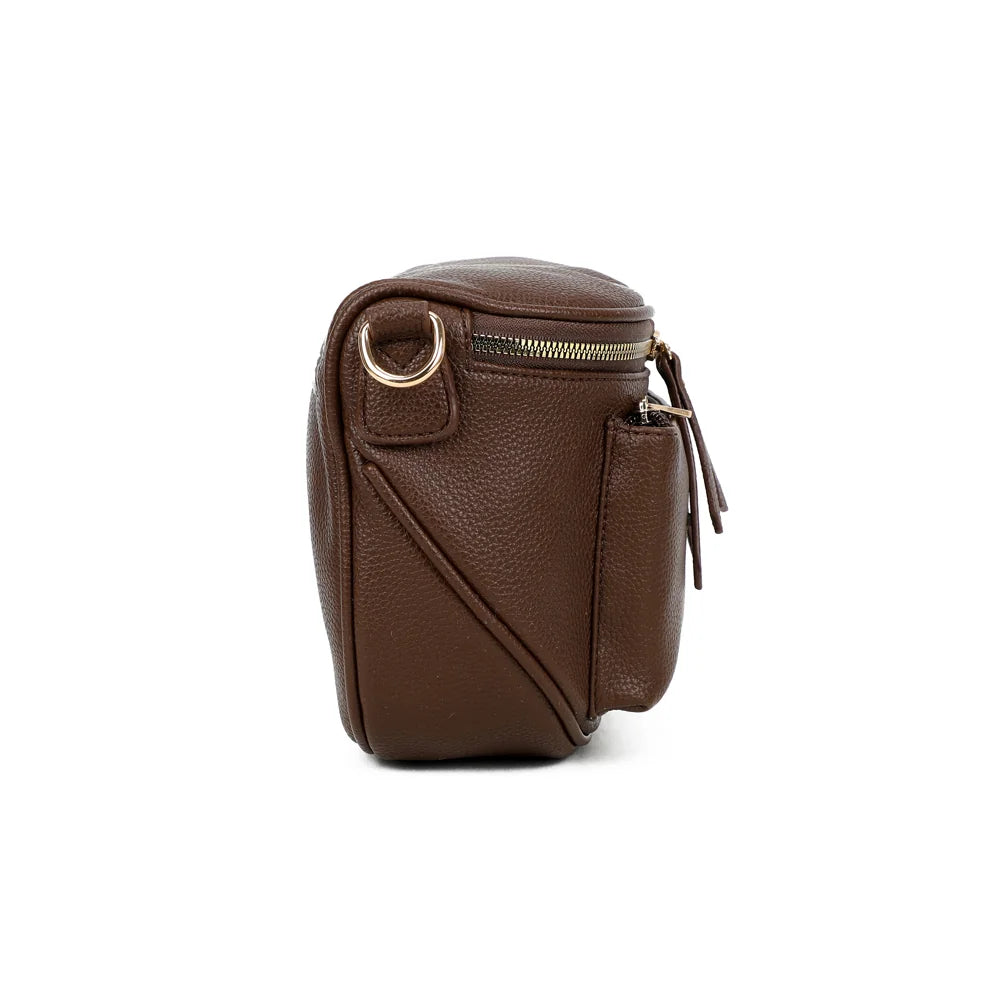 Profil du Glamour café : format compact de 9 cm de profondeur, anneau doré pour la sangle – réf. Z-83047