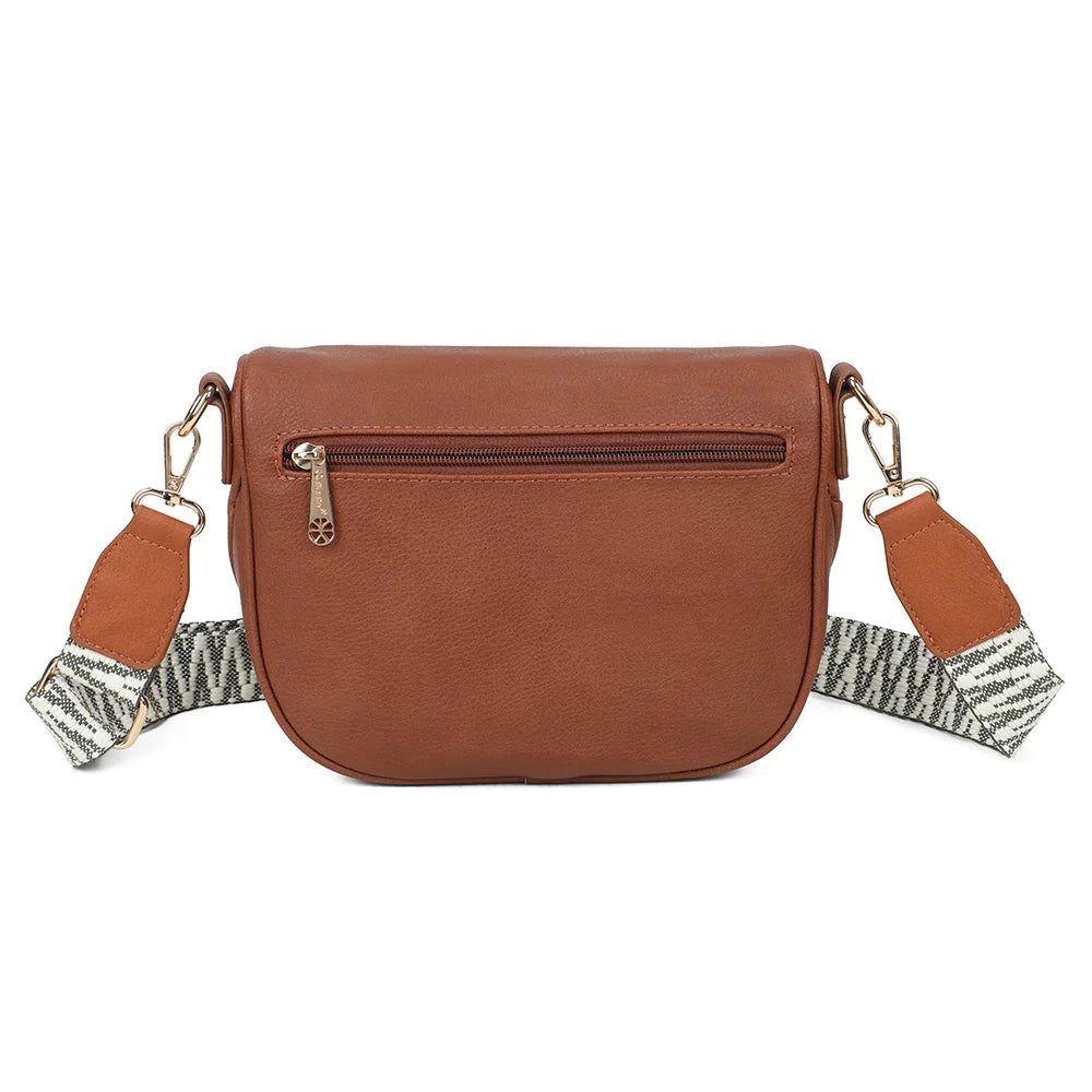 Dos du Glamour marron foncé, simili cuir grainé et attaches de la bandoulière amovible – réf. Z-83047