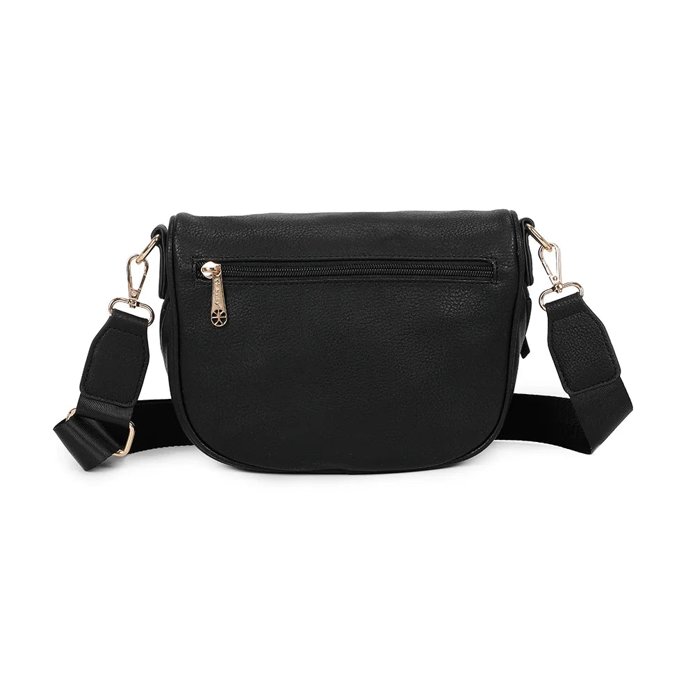 Dos du Glamour noir, simili cuir grainé et attaches de la bandoulière amovible – réf. Z-83047